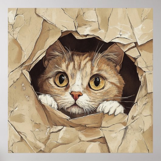 Schattig en speels poesje poster (Voorkant)