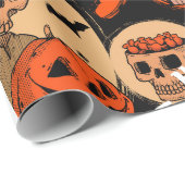 Schattig & eng Halloween griezelige sfeer Cadeaupapier (Rol Hoek)