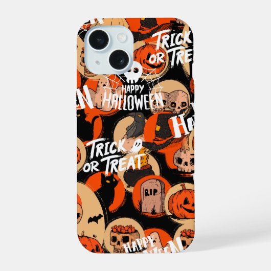Schattig & eng Halloween griezelige sfeer iPhone 15 Case (Achterkant)