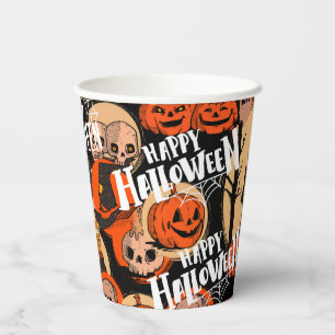 Schattig & eng Halloween griezelige sfeer Papieren Bekers