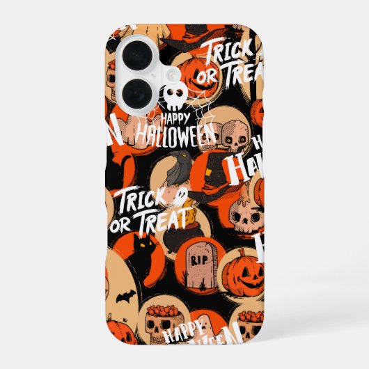 Schattig & eng Halloween spooky vibes iPhone 16 Hoesje (Achterkant)