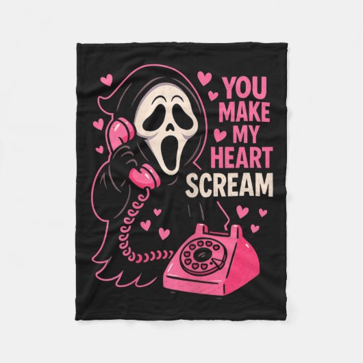 Schattig enge horror laat mijn hart schreeuwen Val Fleece Deken (Voorkant)
