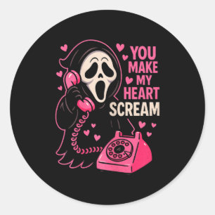 Schattig enge horror laat mijn hart schreeuwen Val Ronde Sticker