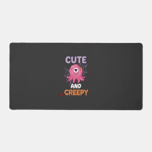 Schattig enge roze monster Halloween spinnenweb vl Bureaumat (Voorkant)