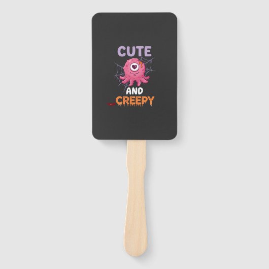 Schattig enge roze monster Halloween spinnenweb vl Handwaaier (Voorkant)