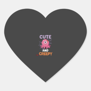 Schattig enge roze monster Halloween spinnenweb vl Hart Sticker