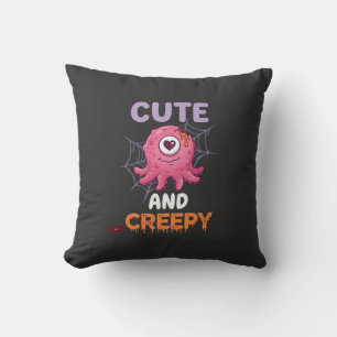 Schattig enge roze monster Halloween spinnenweb vl Kussen