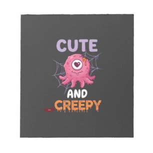 Schattig enge roze monster Halloween spinnenweb vl Notitieblok