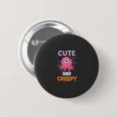 Schattig enge roze monster Halloween spinnenweb vl Ronde Button 5,7 Cm (Voorkant /achterkant)