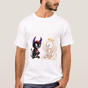 Schattig engel en duivel ontwerp, goed versus kwaa t-shirt