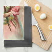 Schattig engel in roze jurk theedoek (Quarter Fold)