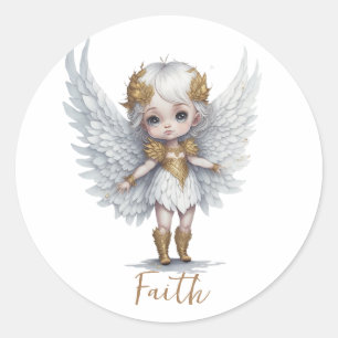 Schattig engel meisje - Faith Ronde Sticker