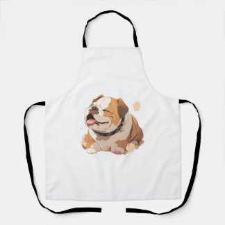 Schattig Engels Bulldog Classic T-shirt (4) Schort