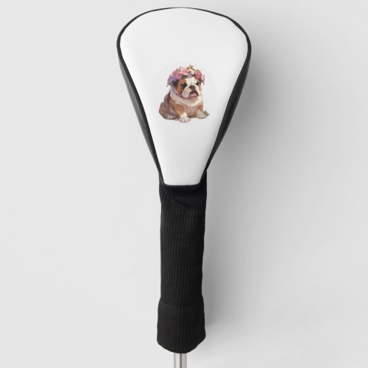 Schattig Engels Bulldog Classic T-shirt (6) Golfheadcover (Voorkant)