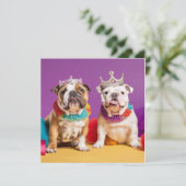 SCHATTIG ENGELS BULLDOG WENSKAART FEESTDAGENKAART (Staand voorkant)