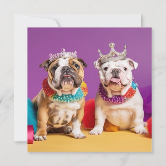 SCHATTIG ENGELS BULLDOG WENSKAART FEESTDAGENKAART (Voorkant)