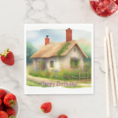 Schattig Engels Cottage Verjaardag Servet (Insitu)
