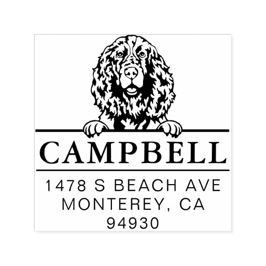 Schattig Engels Springer Spaniel Custom Dog Adres Zelfinktende Stempel (Design)