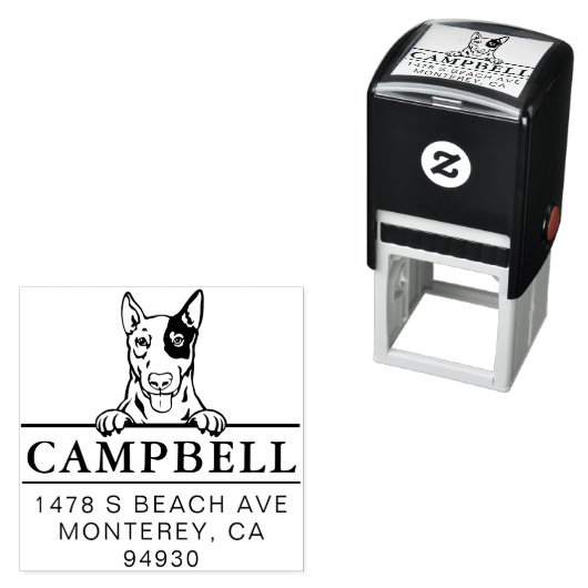 Schattig EngelsBullterrier Custom Dog Adres Stempe Zelfinktende Stempel (In situ)