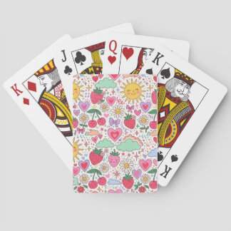 Schattig Esthetisch Aardbei & Zonnebloemen Auto Ge Pokerkaarten