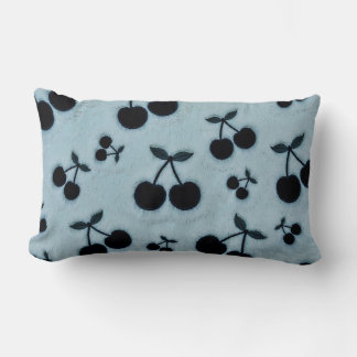 Schattig esthetisch blauw kersenpatroon kussen
