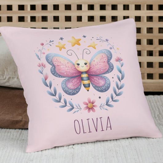 Schattig Esthetisch Bloemmotief Vlinder  Kussen