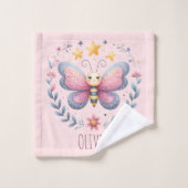 Schattig esthetisch bloemmotief vlinder washandje (Wasdoekje)
