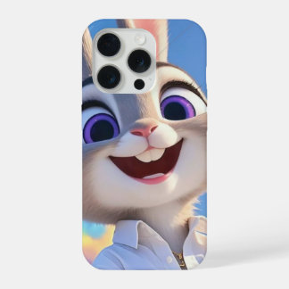 Schattig esthetisch cartoon konijn blauwe patroon iPhone 15 pro case