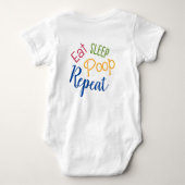 Schattig Eten Slapen Poepen Herhalen Romper (Achterkant)