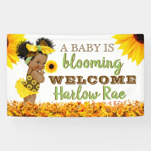Schattig etnisch baby meisje | Zonnebloem Baby sho Spandoek (Horizontaal)