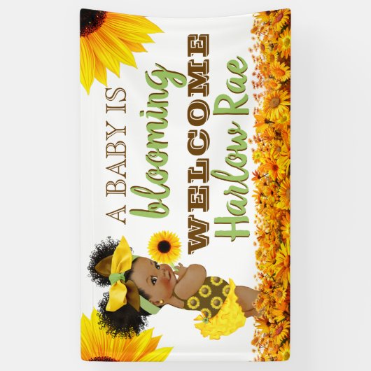 Schattig etnisch baby meisje | Zonnebloem Baby sho Spandoek (Verticaal)