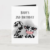 schattig extra sentiment baby's tweede verjaardag kaart (Voorkant)