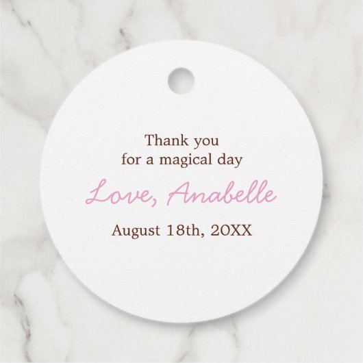 Schattig Faerie Prinses Meisjes Verjaardag Bedankjes Labels (Achterkant)