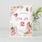 Schattig Fairy Floral Verjaardagsfeest Feestdagenkaart (Staand voorkant)