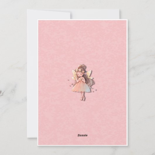 Schattig Fairy Floral Verjaardagsfeest Feestdagenkaart (Achterkant)