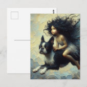 Schattig Fairy Riding Een Boston Terrier Briefkaart (Voorkant / Achterkant)