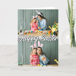 Schattig Familie Aangepaste 2-foto Pasen Feestdagen Kaart