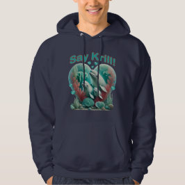 Schattig familieportret van de walvis "Say Krill" Hoodie