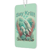 Schattig familieportret van de walvis "Say Krill" Luchtverfrisser (Links)