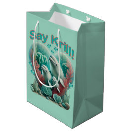 Schattig familieportret van de walvis "Say Krill" Medium Cadeauzakje