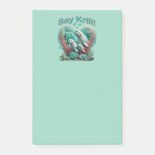 Schattig familieportret van de walvis "Say Krill" Post-it® Notes