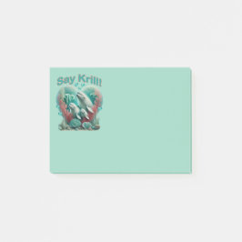 Schattig familieportret van de walvis "Say Krill" Post-it® Notes