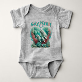 Schattig familieportret van de walvis "Say Krill" Romper