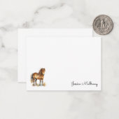Schattig Fantasie Bruin Pony Schrift Paard Kindere Notitiekaartje (Voorkant / Achterkant in situ)