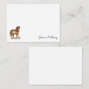 Schattig Fantasie Bruine Pony Script Paard Kindere Notitiekaartje