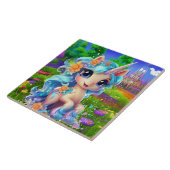 schattig fantasie eenhoorn meisjes tegeltje (Zijkant)