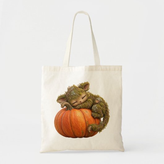 Schattig Fantasie Mos Wezen dat Pompoen Tote Zak O Bag (Voorkant)