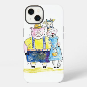 Schattig Fantasie Varken en Koe iPhone 13 Hoesje