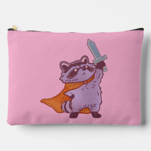 Schattig Fantasie Wasbeer Krijger met Zwaard & Cap Etui