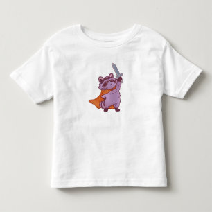 Schattig Fantasie Wasbeer Krijger met Zwaard & Cap Kinder Shirts